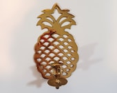 Brass Pineapple Candle Sconce - Simple Pineapple Welcoming Brass Wall Sconce for Candles - Indian Brass