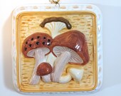 Vintage Mushroom Ceramic Display Dish - Himark Gourmet Kitchen Taiwan - Retro Mushroom Kitchen Display  Wall Decor