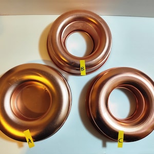 Assorted Round Circle Copper Molds - Copper Aluminum Jello Cake Molds Hanging Wall Decor Copper Round Circline Shapes