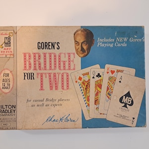 Goren&#39;s Bridge for Two Milton Bradley Bridge Game Set w Playing Cards