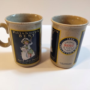 Vintage Pillsbury Collectible Mugs - 1986 England Pillsbury&#39;s Best Mugs Set of 2