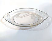 Anchor Hocking Glass Serving Tray - New in Box - Vintage Satin Image Collection Glass Serving Tray 1900/11E