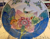Reed And Barton Tobacco Leaf Peacock Decorative Collectible Plate - 10" Hong Kong Plate
