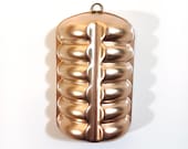 Copper Colored Aluminum Jello Mold - Copper Mold Hanging Wall Decor Oblong Shaped Jello Mold