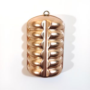 Copper Colored Aluminum Jello Mold - Copper Mold Hanging Wall Decor Oblong Shaped Jello Mold