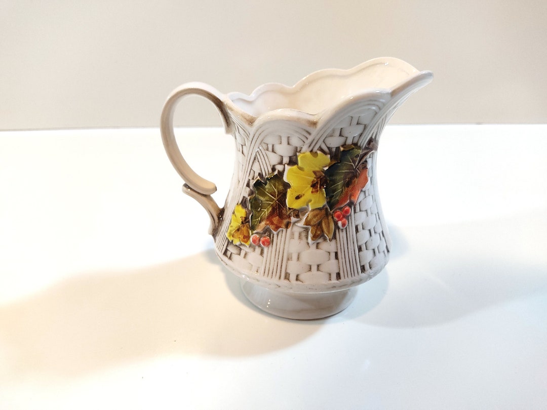 Small Pitcher - Lefton China Pitcher 7280. Raised Berries and Leaves ...