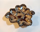 Beautiful Silver Leaf Divided Snack Tray Platter - Fall Autumn Silver Plated Serving Tray Divided Plate for Candy, Nuts, Snacks, Appetizers