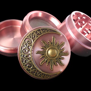 Mini Pink Sun & Moon Aluminium Herb Grinder | Girly Grinder | Pink Grinder