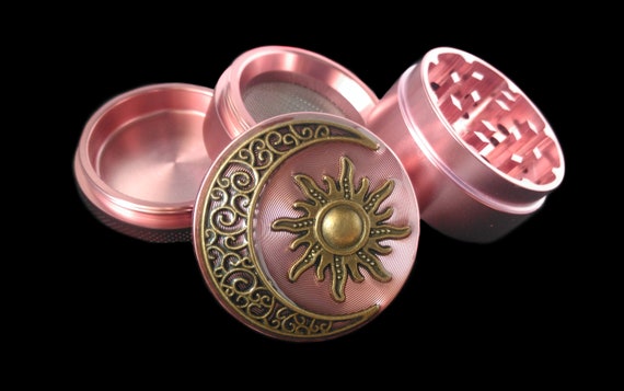 Mini Pink Sun & Moon Aluminium Herb Grinder | Girly Grinder | Pink Grinder