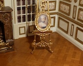Miniature painting on silk 18th - 1 12 scale woman Portrait - accessory of doll Miniature home decor