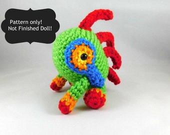Padrão Murloc, padrão World of Warcraft, padrão de boneca de videogame, padrão de crochê