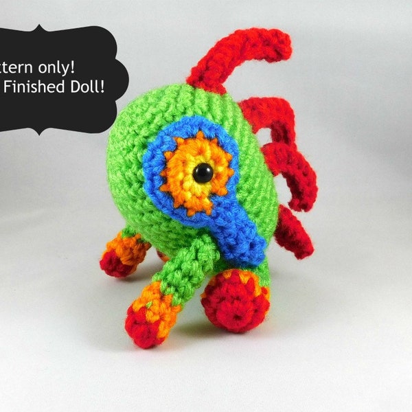 Patrón múrloc, patrón world of warcraft, patrón muñeco videojuego, patrón crochet