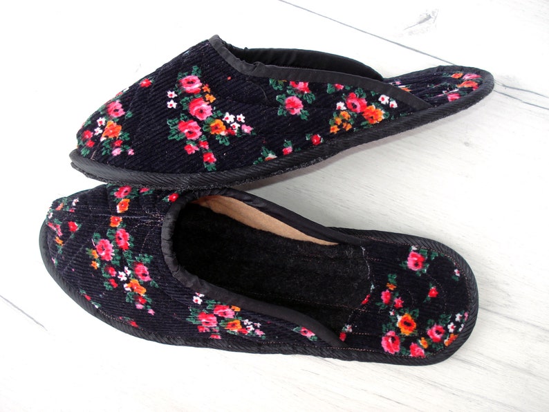 Black Velvet House Slippers for Women Wool Women's Etsy
