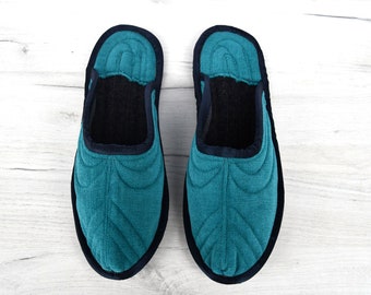 Velvet House Slippers for Men, Men Slippers, Men Home Slippers, Men House Shoes, Wool Slippers Men, Wool House Slippers, Wool Men Shoes,