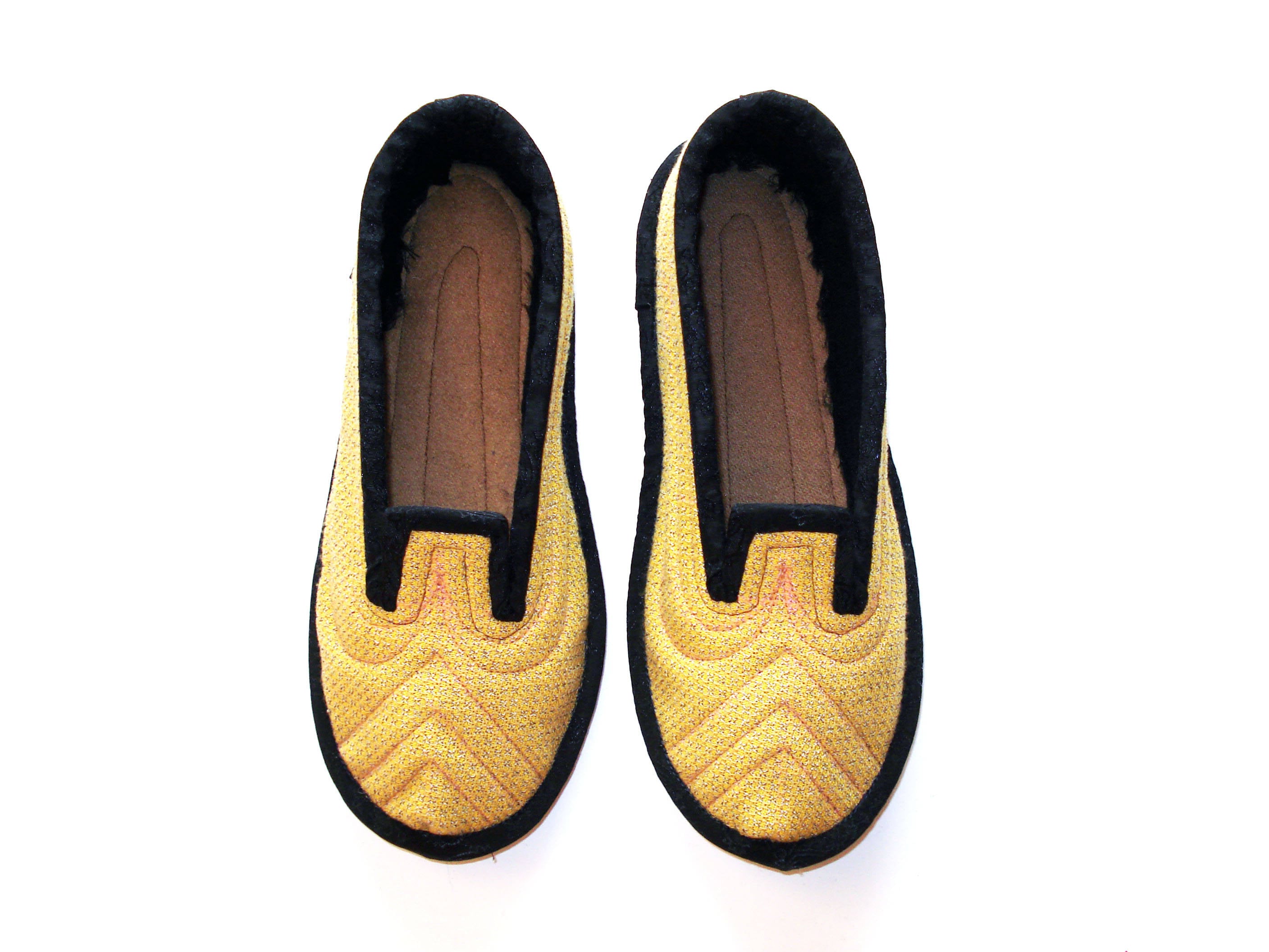 Yellow Womens Wool Slippers Thick Slippers Women Soft Sole | Etsy