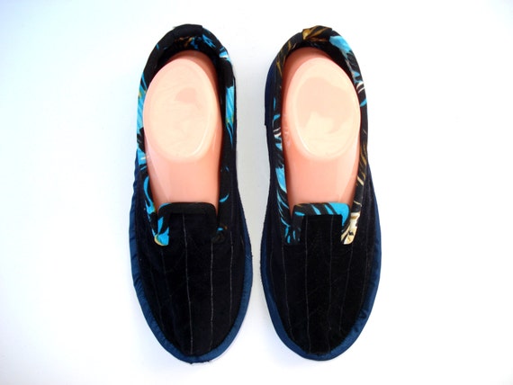 Black Velvet Womens House Slippers Wool Slippers Ladies Slippers House Shoes Wool Shoes Bedroom Slippers Slippers Women Gift For Her