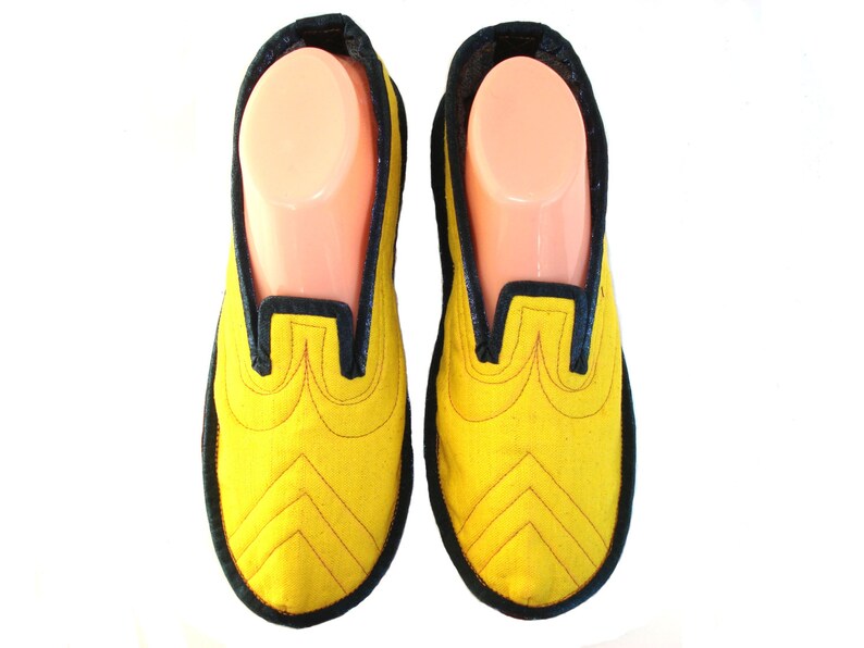 Yellow Womens House Slippers Wool Slippers Soft Sole Shoes | Etsy