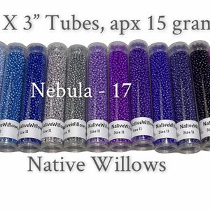 Nebula - 17, Size 11, Japanese Seed Bead, apx 15 Gram Tubes, 17 colors