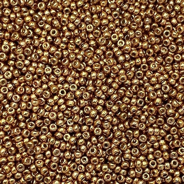 11/0 Miyuki Galvanized Duracoat 15g, Dark Gold, Seed Beads Japanese, 3” Tube, 15 grams, D4203, Round Rocaille