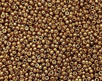 11/0 Miyuki Galvanized Duracoat 15g, Dark Gold, Seed Beads Japanese, 3” Tube, 15 grams, D4203, Round Rocaille