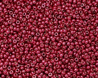 11/0 Miyuki Galvanized Duracoat 15g, Light Cranberry, Seed Beads Japanese, 3” Tube, 15 grams, D4211, Round Rocaille