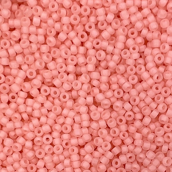 11/0 Matsuno Frosted 30g, Pale Pink, Seed Beads Japanese, 6” Tube, 30 grams, F207G, Round Rocaille