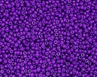 11/0 Miyuki Opaque Luster 30g, Purple Fuchsia, Seed Beads Japanese, 6” Tube, 30 grams, 438, Round Rocaille