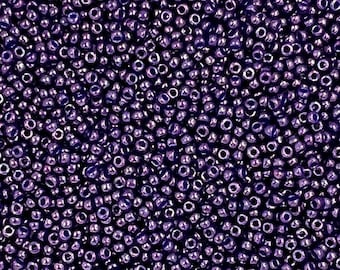 11/0 Miyuki Opaque Luster 30g, Deep Purple, Seed Beads Japanese, 6” Tube, 30 grams, 430I, Round Rocaille