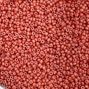 11/0 Miyuki Duracoat 15g, Medium Salmon Pink, Seed Beads Japanese, 3” Tube, 15 grams, D4462, Round Rocaille