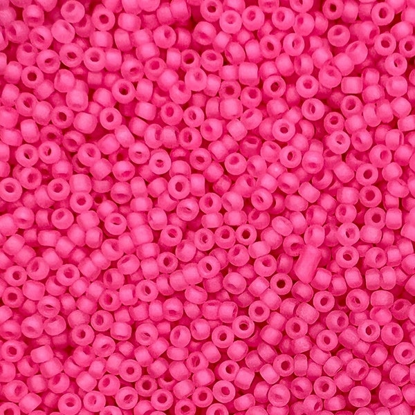 11/0 Matsuno Frosted 30g, Fuchsia, Seed Beads Japanese, 6” Tube, 30 grams, F209E, Round Rocaille