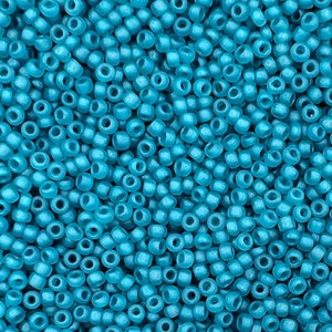 11/0 Matsuno Frosted 30g, Aqua Blue, Seed Beads Japanese, 6” Tube, 30 grams, F219, Round Rocaille