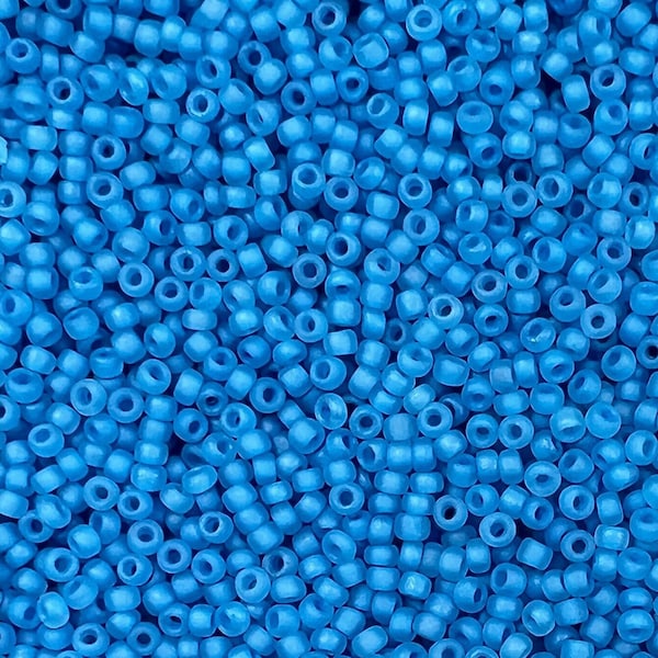 11/0 Matsuno Frosted 30g, Blue, Seed Beads Japanese, 6” Tube, 30 grams, F221A, Round Rocaille