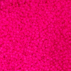 11/0 Luminous Neon 30g, Hot Pink, Seed Beads Japanese, 6” Tube, 30 grams, F207A, Round Rocaille