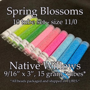 SPRING BLOSSOMS, 11/0 Seed Beads Japanese, 3” Tubes X 15 Grams X 10 Colors