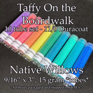 Miyuki Duracoat, Taffy On the Boardwalk, 11/0 Round Seed Beads Japanese, 3” Tubes X 15 Grams X 10 Colors