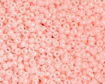 11/0 Miyuki Opaque Luster 30g, Light Pink, Seed Beads Japanese, 6” Tube, 30 grams, 427A, Round Rocaille