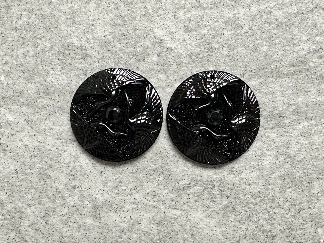 Black Triple Crane Pair, 25mm Round Cabochon With AB Finish, F2 - Etsy