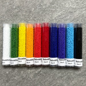 11/0 Matte Opaque Fire Colors, Seed Beads Japanese, 3” tubes X 10 colors