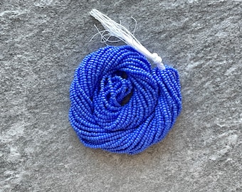 Blue Opaque, Charlotte, True Cuts, 11/0 Czech Seed Beads, 1 Hanks,#33040