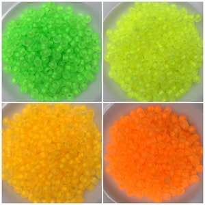 Luminous Matte Neon, Size 11/0 Seed Beads, 3 Tubes X 15 gram X 10 Colors image 3