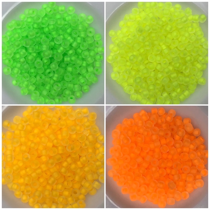 Luminous Matte Neon, Size 11/0 Seed Beads, 6 tubes of 30 grams X 10 colors image 4