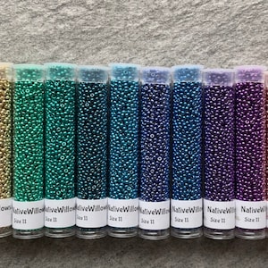 Miyuki Duracoat, 11/0 Rocaille Galvanized Seed Beads Japanese, 3” Tubes X 15 Grams X 10 Colors