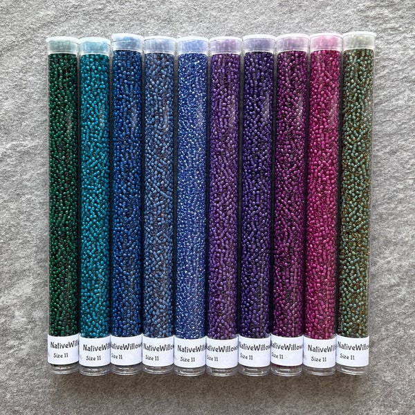 JEWELTONES , 11/0 Japanese Seed Beads, 6” Tubes X 30 Grams X 10 Color Set