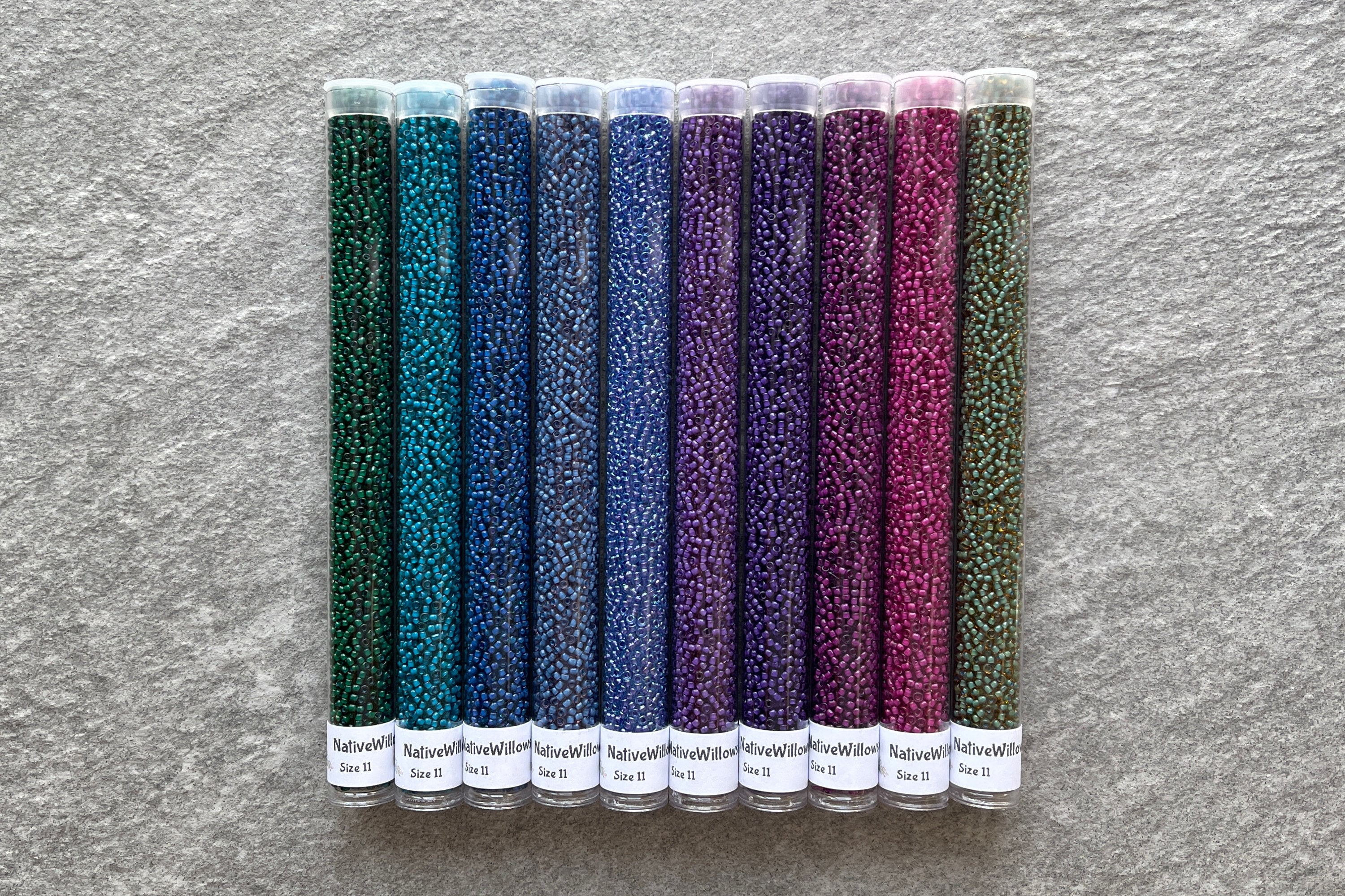 JEWELTONES , 11/0 Japanese Seed Beads, 6” Tubes X 30 Grams X 10 Color…
