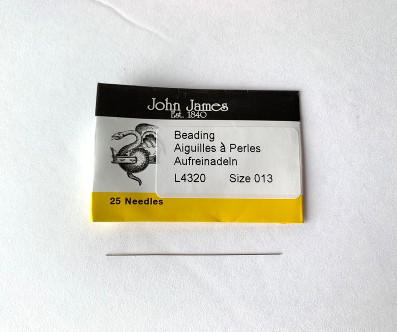 John James Beading Needles Size 11 12 and 13 packages of 25 Etsy