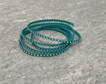 SS6, Peacock Green, 1, 3, 5 or 10 yards, Rhinestone  Banding, AB finish Clear Crystals