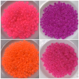 Luminous Matte Neon, Size 11/0 Seed Beads, 3 Tubes X 15 gram X 10 Colors image 5