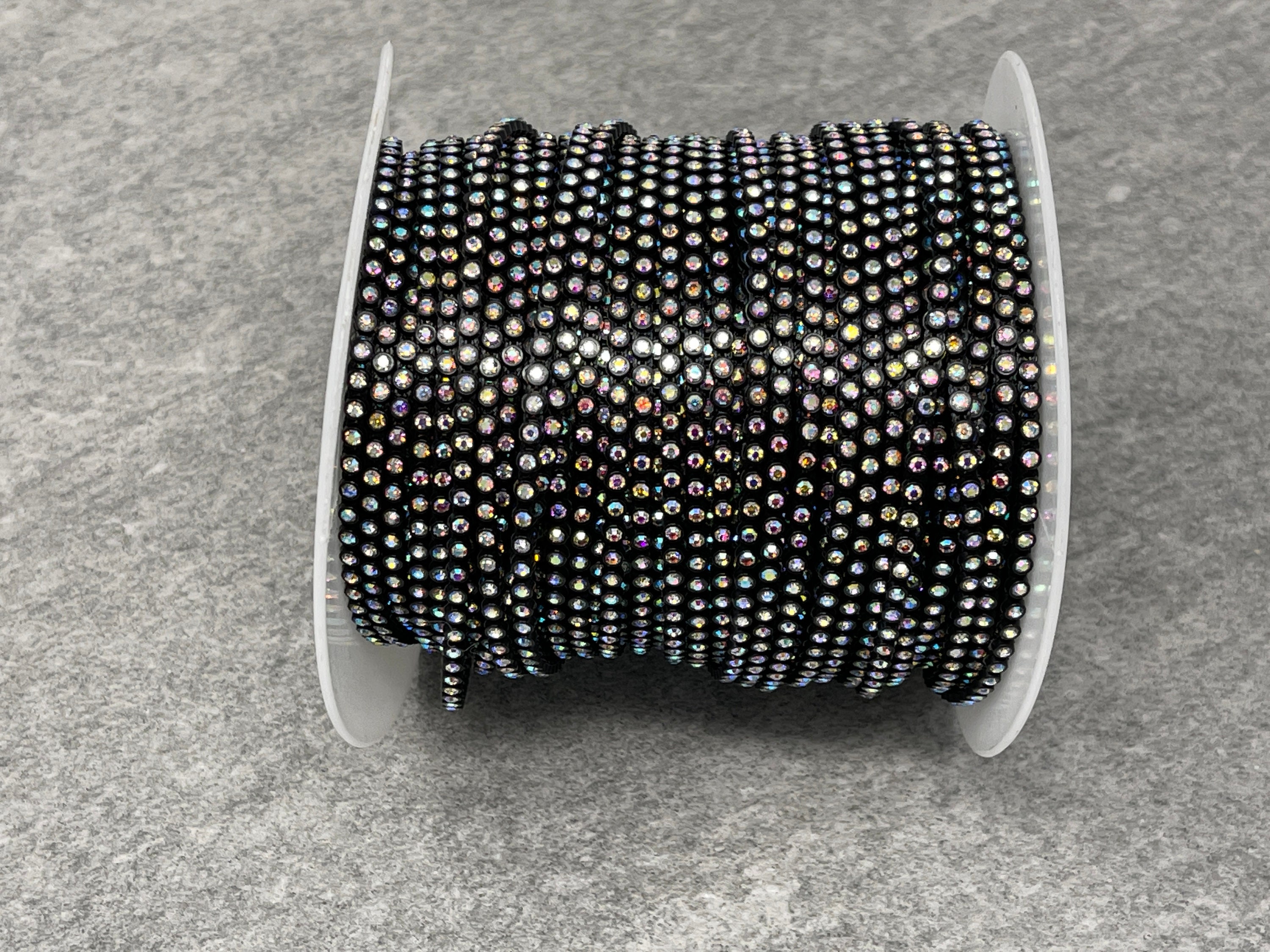 SS6 Rhinestone Banding Black AB Finish Clear Crystals 1 3 | Etsy