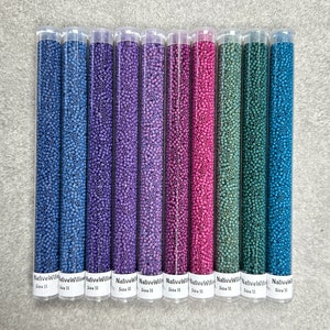 MATTE JEWELTONES , 11/0 Japanese Seed Beads, 6” Tubes X 30 Grams X 10 Color Set