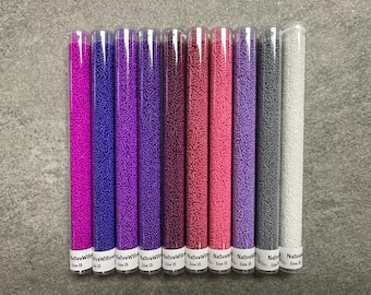 Aztec Sunrise, 15/0 Seed Beads Japanese, 30 gram 6” tubes X 10 colors
